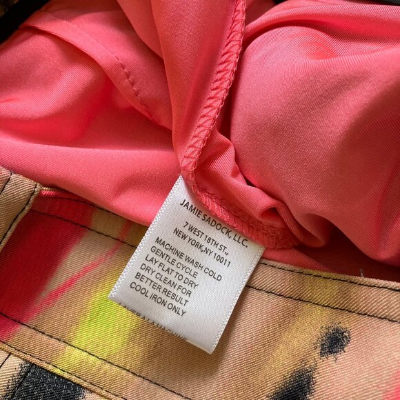 Jamie Sadock Neon Stripe Print Golf Skort Built In Stretch Shorts Zip Pockets - Picture 8 of 8